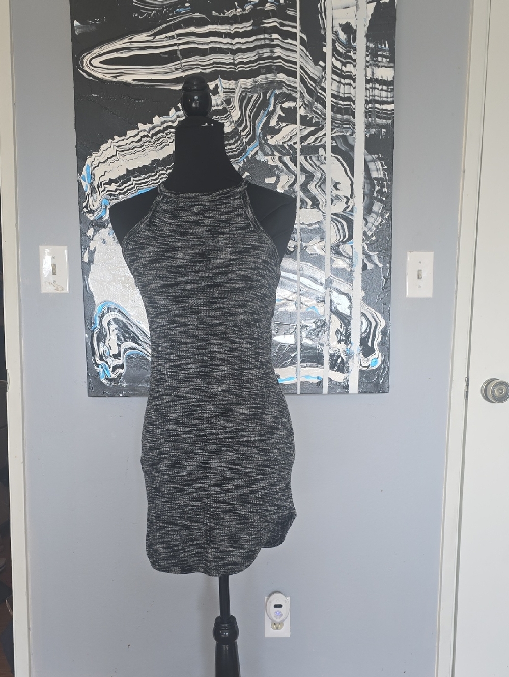 5 Tshirt Material Dress Bundle Sleeveless Dark Gray Textured Mini Dress
